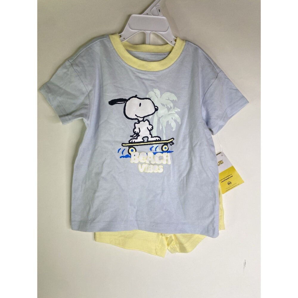 Peanuts Snoopy T-Shirt and Shorts 2 Piece Set Outfit Kids Toddler Boys Size 2T